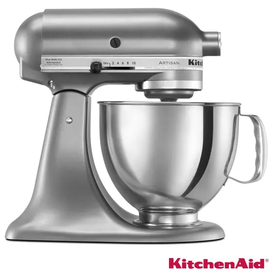 Batedeira Planetária KitchenAid Stand Mixer Artisan com 3 Batedores Silver