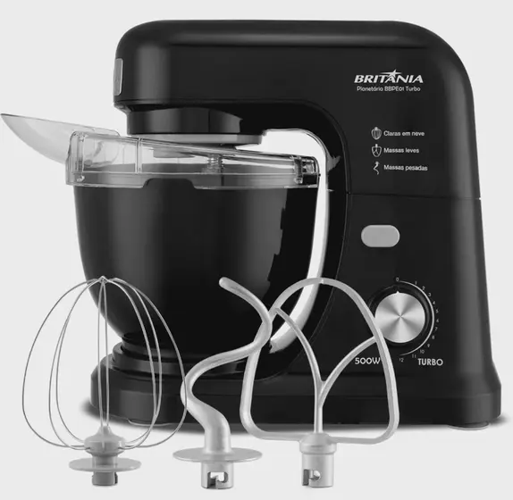 Batedeira Planetária Britânia 500W 4L 12 Velocidades BBPE01