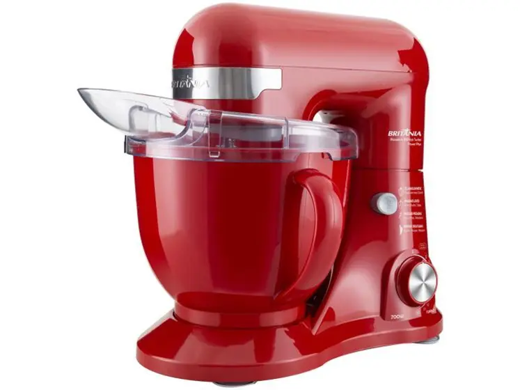 Batedeira Planetária Britânia Turbo Power Plus 700W 4.5L 12 Velocidades Vermelha BBP760VME