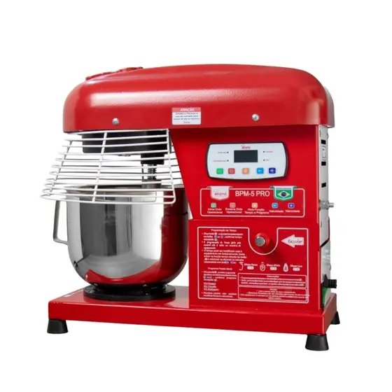 Batedeira Planetária Industrial Maná Inteligente 5L Vermelha BPM5