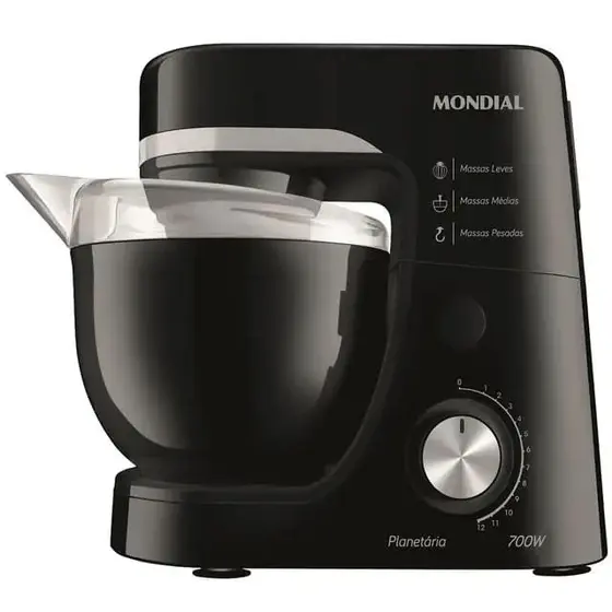 Batedeira Planetária Mondial 700W 4.5L Preto 127V BP-03-B