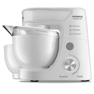 Batedeira Planetária Mondial 700W Branco e Inox BP-01P-W Batedeira Planetária Mondial 700W Branco e Inox BP-01P-W