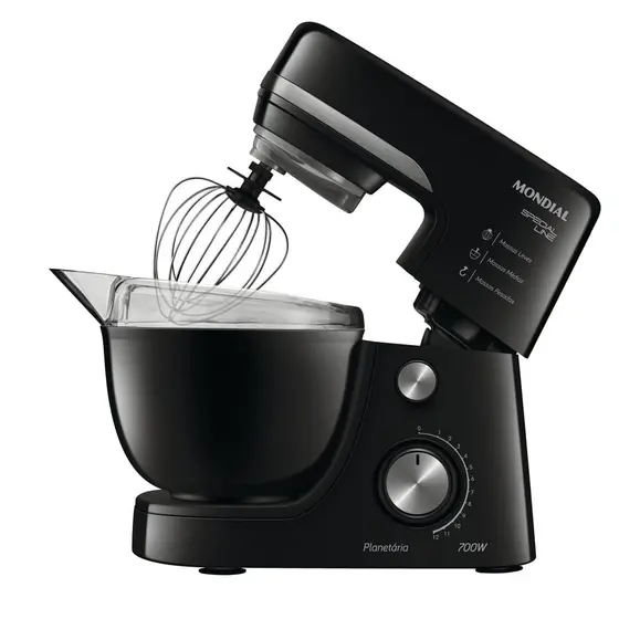 Batedeira Planetária Mondial Special Line Preto com Inox 220V B-48-BSL