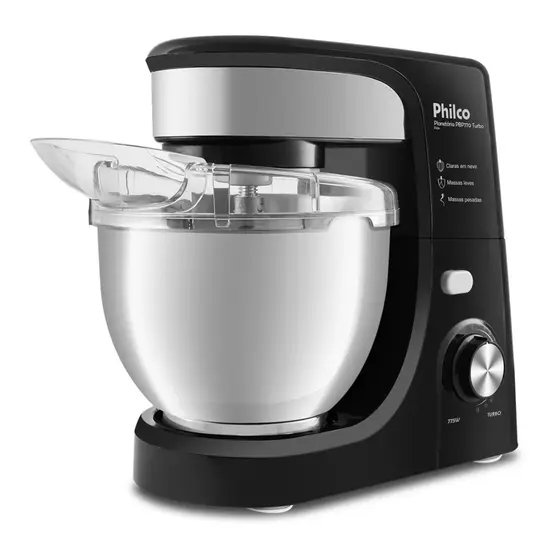 Batedeira Planetária Philco Turbo Inox 775W Preto 220V PBP770PI