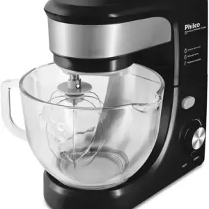 Batedeira Planetária Philco Turbo Glass 12 Velocidades Preta 110V PHP500P