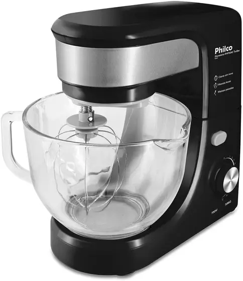 Batedeira Planetária Philco Turbo Glass 12 Velocidades Preta 110V PHP500P