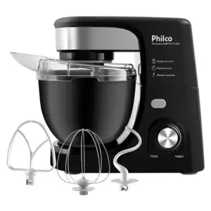 Batedeira Planetária Philco Turbo 700W com 3 Batedores Preta