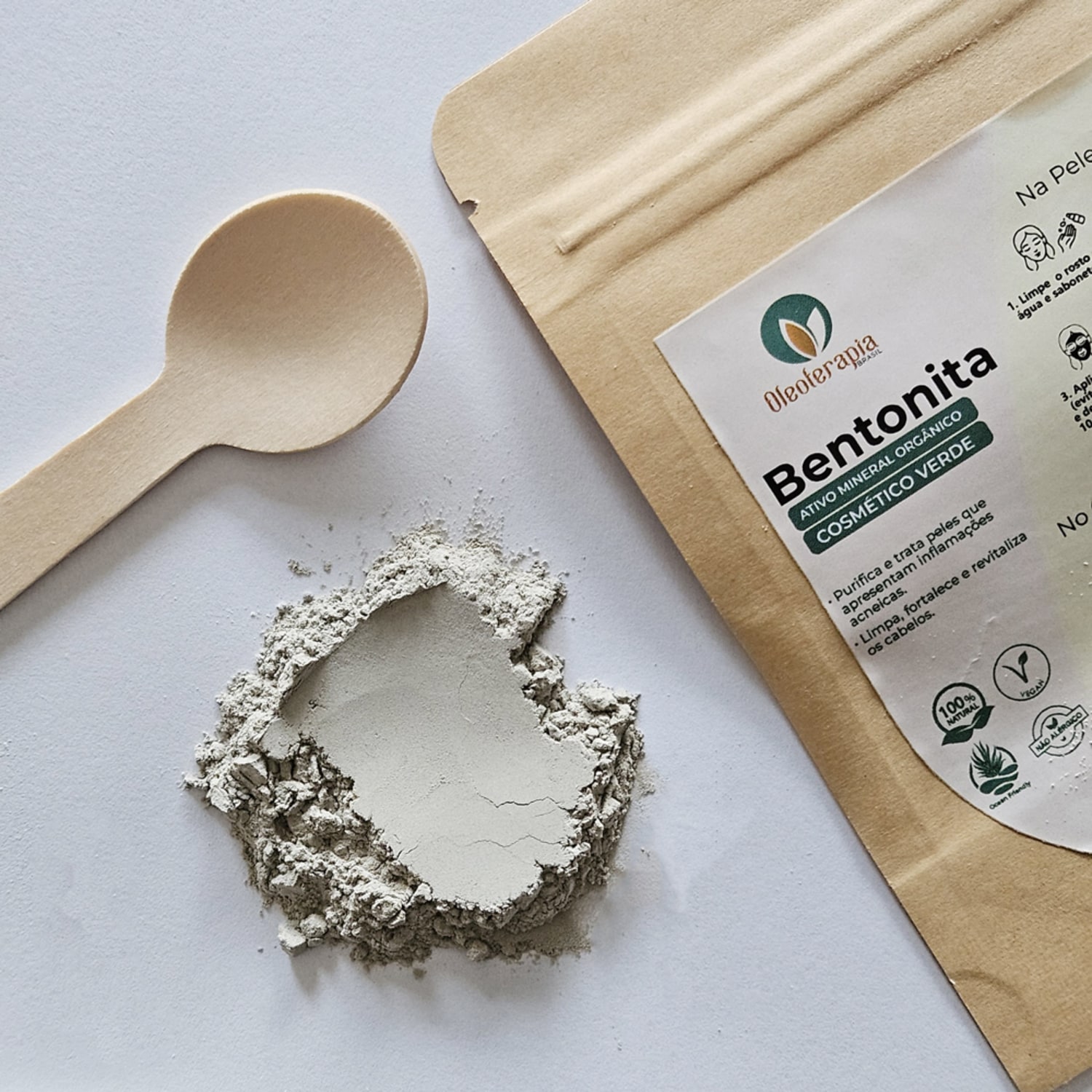 Argila Bentonita 100% natural Uso cosmético rosto cabelo e corpo