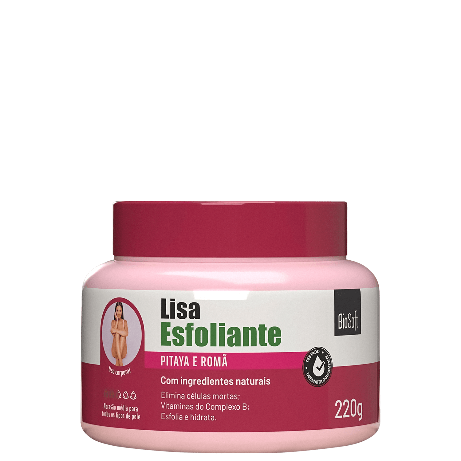 Esfoliante Bio Soft Lisa Pitaya e Romã Corporal 220g