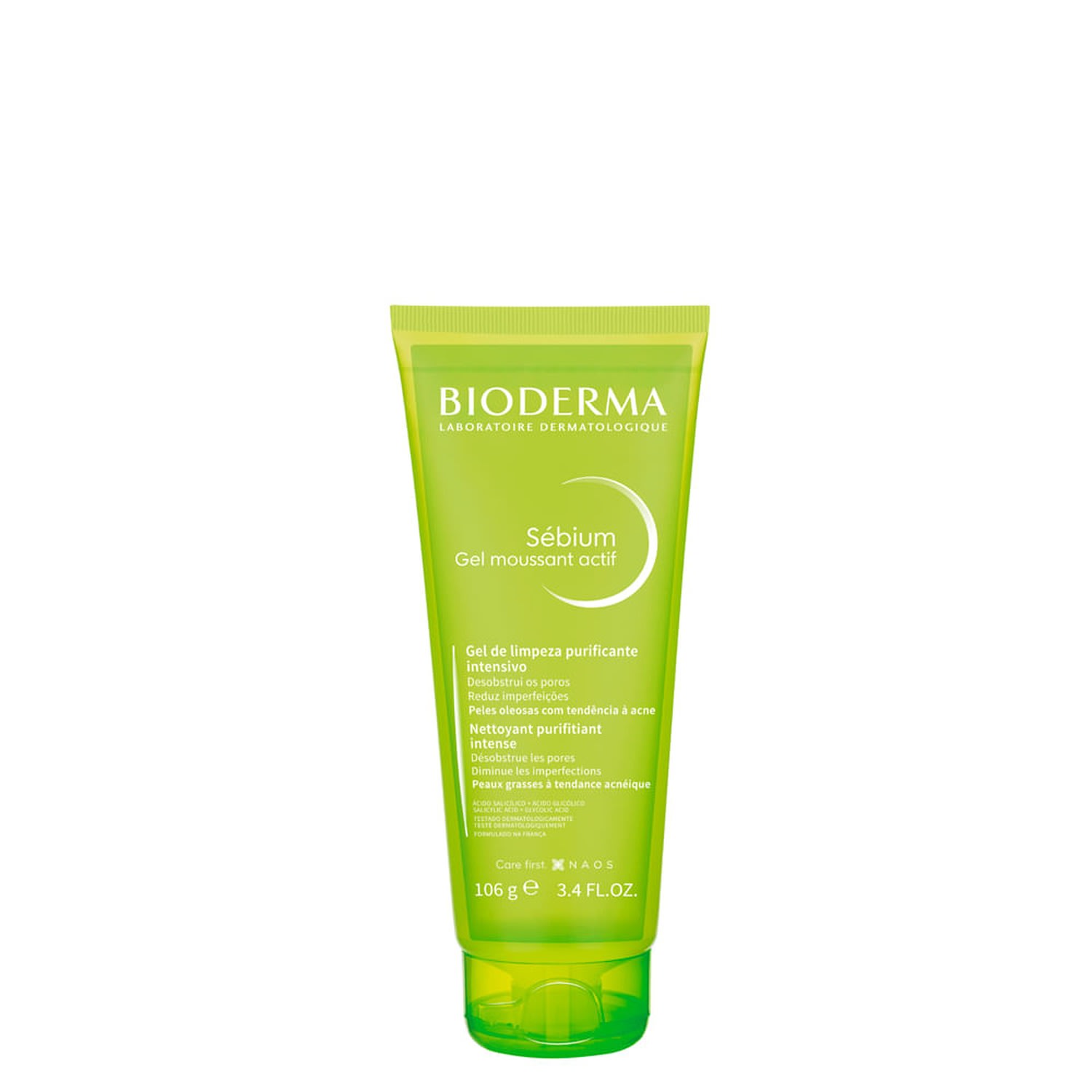 Gel de Limpeza Bioderma Sébium Gel Moussant Actif Purificante Intensivo 100ml