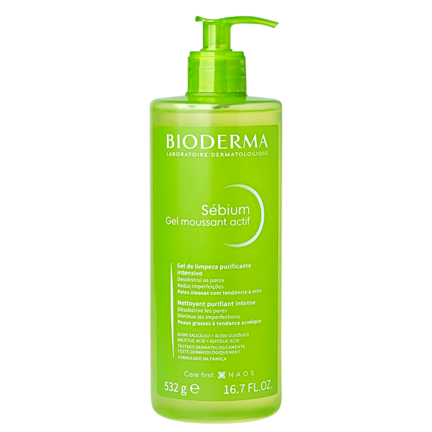 Gel de Limpeza Bioderma Sébium Gel Moussant Actif Purificante Intensivo 500ml
