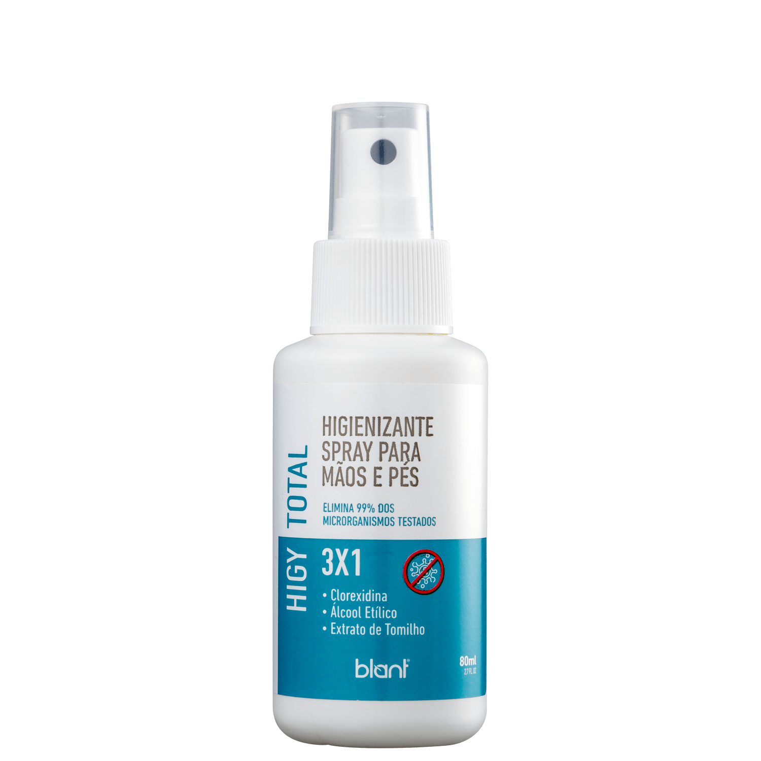 Higienizante Spray para Mãos e Pés Blant Higy Total 3×1 80ml