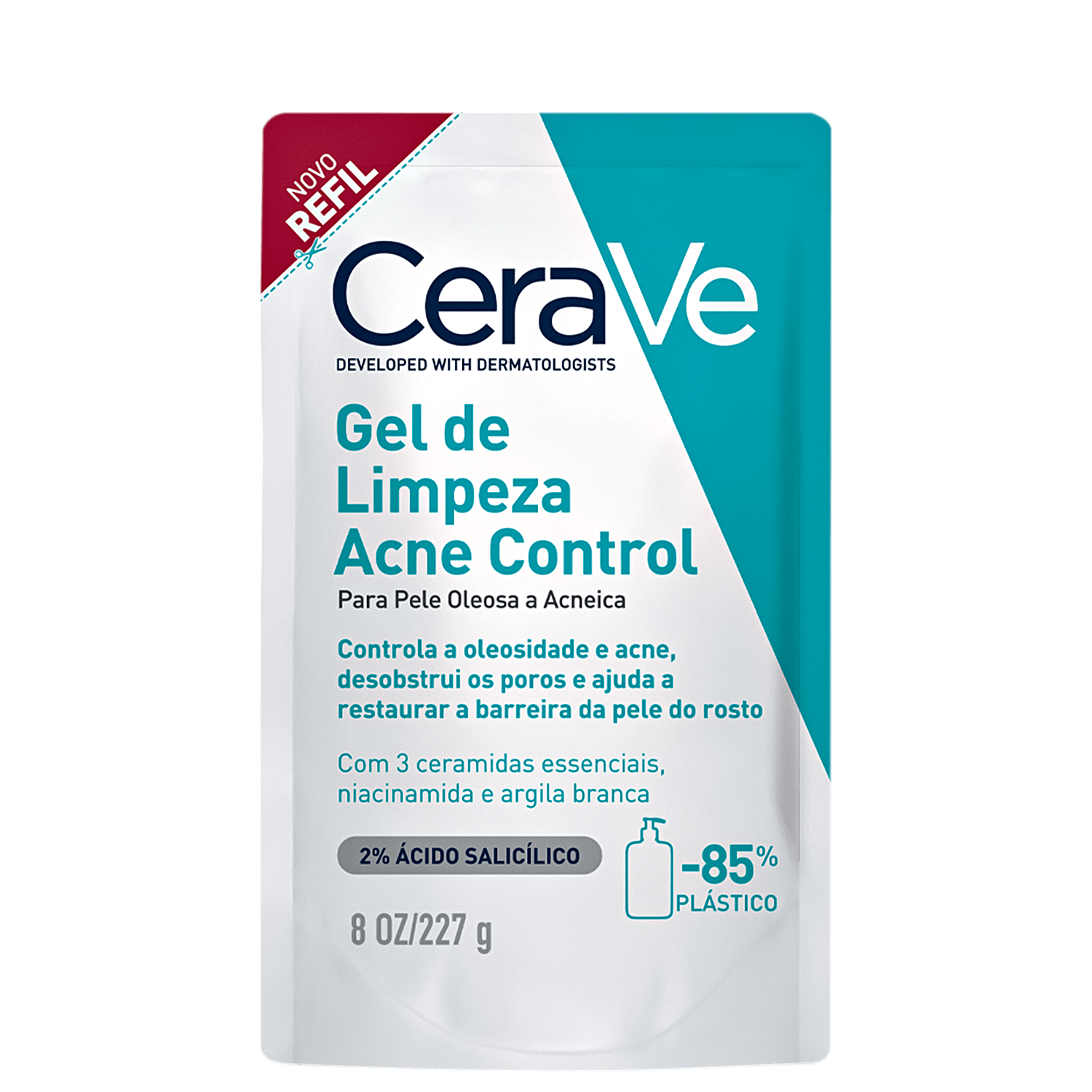 Refil Gel de Limpeza Facial CeraVe Acne Control 227g
