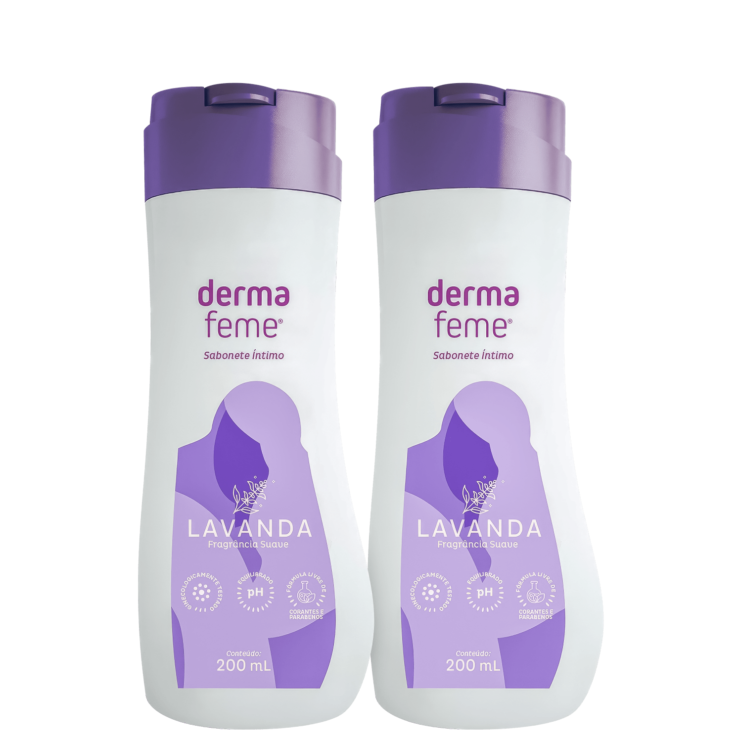 Kit Sabonete Líquido Íntimo Cimed Dermafeme Lavanda 2 unidades 200ml