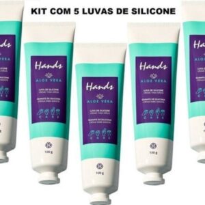 Combo Luvas De Silicone Com Aloe Vera Hinode Original 100g 5 Unidades
