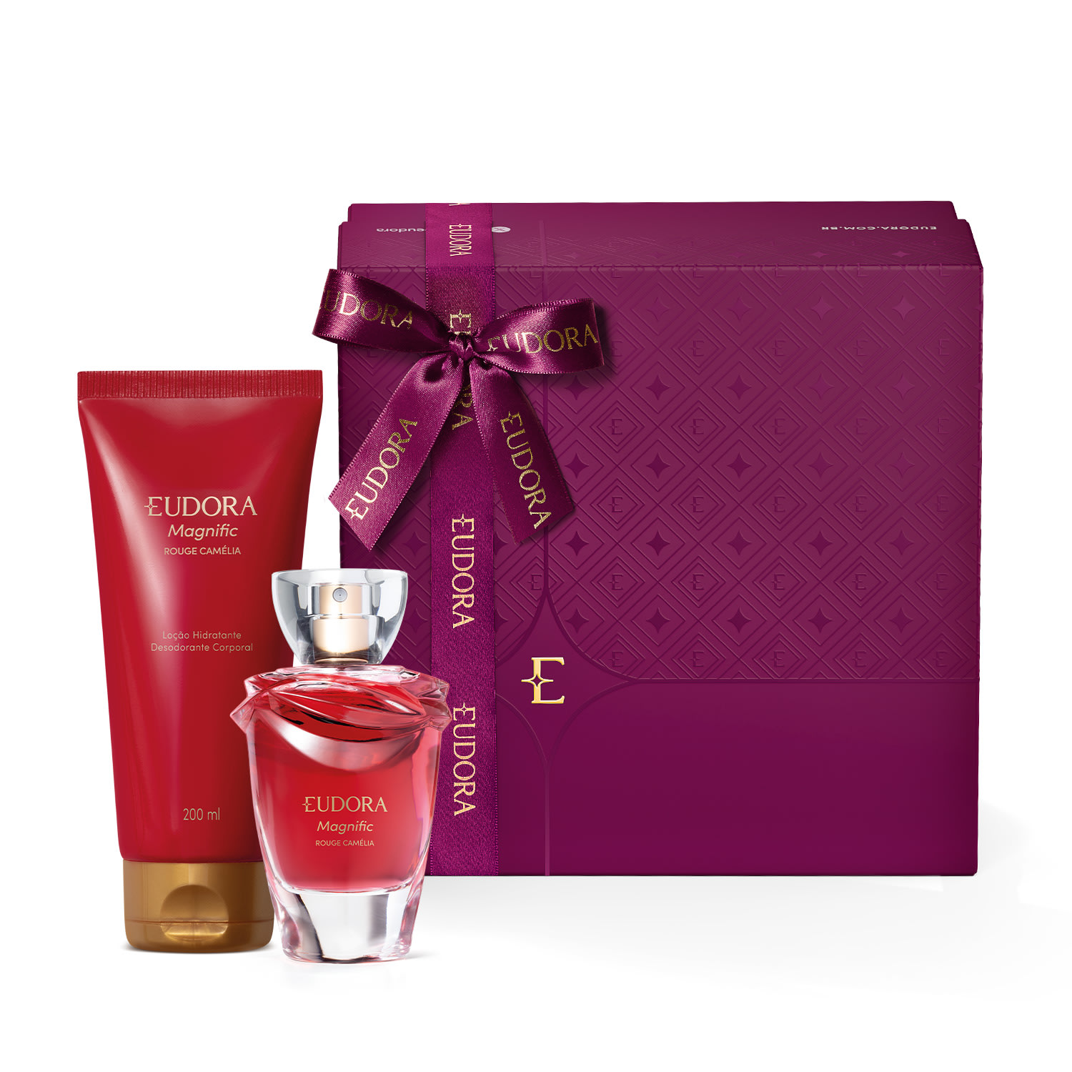 Conjunto Eudora Magnific Rouge Camélia Feminino 3 Produtos