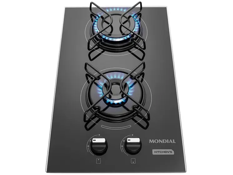 Cooktop Gás 2 Bocas Mondial Preto Acendimento Automático Portátil GLP CTG-04