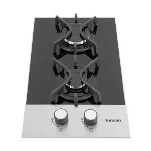 Cooktop Gás 2 Bocas Suggar Ferro Fundido Preto com Inox FG2002FVPIX