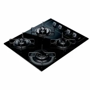 Cooktop Gás 4 Bocas Consul Botão Controle Fácil Mesa de Vidro Preto Bivolt CD060AE Cooktop Gás 4 Bocas Consul Botão Controle Fácil Mesa de Vidro Preto Bivolt CD060AE