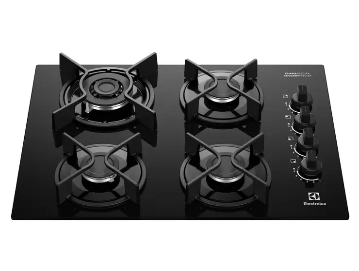 Cooktop Gás 4 Bocas Electrolux Preto Experience KE4GC