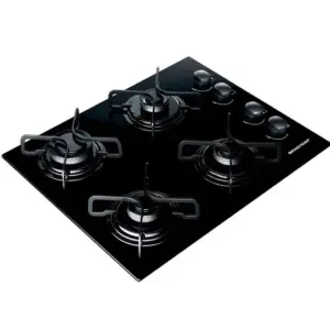 Cooktop Gás 4 Bocas Brastemp Acendimento Superautomático Preto Ative BDD61AE