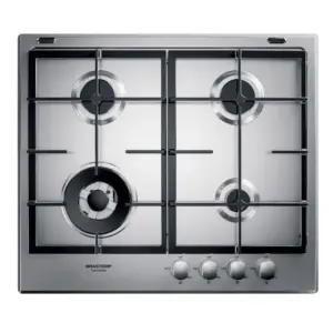 Cooktop Gás 4 Bocas Brastemp Inox Duplachama Trempe de Ferro Fundido Gourmand BDK60DR