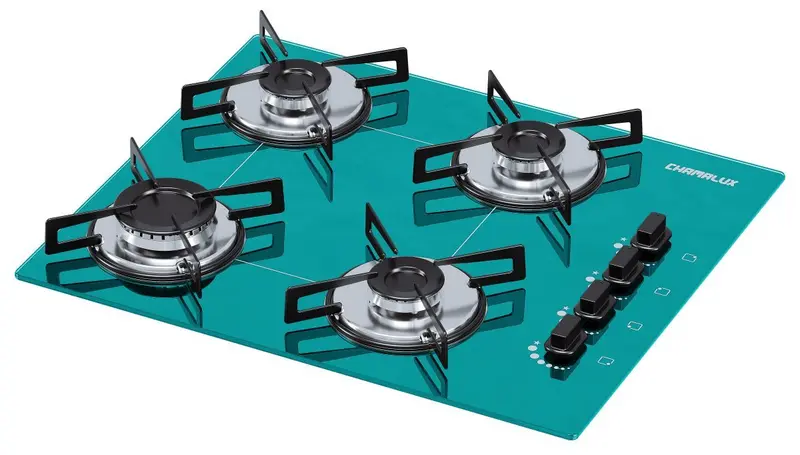 Cooktop Gás 4 Bocas Chamalux Ultra Chama Verde Água Bivolt GN