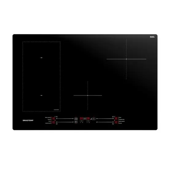 Cooktop Indução 4 Bocas Brastemp com Flexizone Preto BDJ77BE