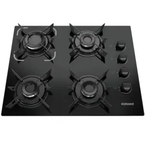 Cooktop Gás 4 Bocas Itatiaia Vidro Temperado Preto Bivolt Electra 3700000351 Cooktop Gás 4 Bocas Itatiaia Vidro Temperado Preto Bivolt Electra 3700000351