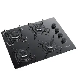 Cooktop Gás 4 Bocas Itatiaia Mesa de Vidro Temperado Acendimento Automático Preto Bivolt Essencial Cooktop Gás 4 Bocas Itatiaia Mesa de Vidro Temperado Acendimento Automático Preto Bivolt Essencial