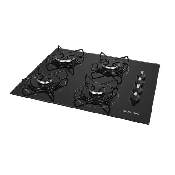 Cooktop Gás 4 Bocas Mondial Acendimento Automático Preto CTG-01