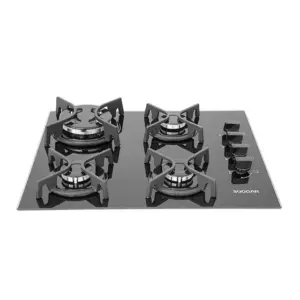 Cooktop Gás 4 Bocas Suggar Preto Bivolt FG4404FVP Cooktop Gás 4 Bocas Suggar Preto Bivolt FG4404FVP