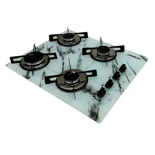 Cooktop Gás 4 Bocas Chamalux Ultra Chama Mármore