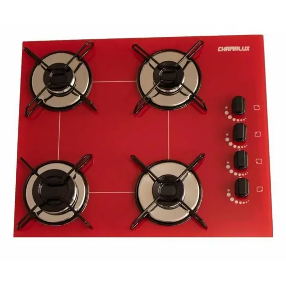 Cooktop Gás 4 Bocas Chamalux Ultra Chama Vermelho Trempe Arame