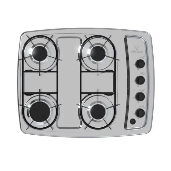 Cooktop Gás 4 Bocas Venax Inox GLP Cook