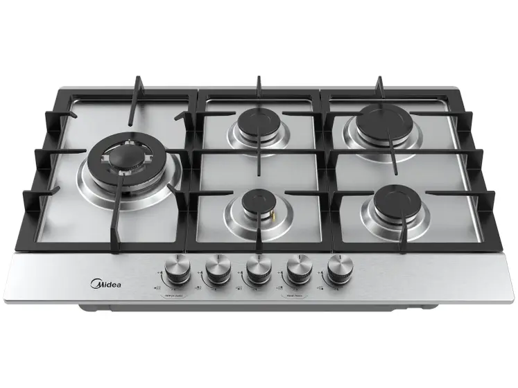 Cooktop Gás 5 Bocas Midea Tripla Chama Acendimento Automático Natural CYB5B
