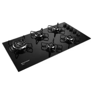 Cooktop Gás 5 Bocas Brastemp Preto Acendimento Automático Ative BDD85AE Cooktop Gás 5 Bocas Brastemp Preto Acendimento Automático Ative BDD85AE