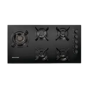 Cooktop Gás 5 Bocas Brastemp Quadrichama Acendimento Automático BDD85AE Cooktop Gás 5 Bocas Brastemp Quadrichama Acendimento Automático BDD85AE