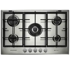 Cooktop Gás 5 Bocas Brastemp Inox Duplachama Trempe de Ferro Fundido Gourmand BDK75DR Cooktop Gás 5 Bocas Brastemp Inox Duplachama Trempe de Ferro Fundido Gourmand BDK75DR