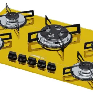 Cooktop Gás 5 Bocas Chamalux Tripla Chama Amarelo Bivolt Cooktop Gás 5 Bocas Chamalux Tripla Chama Amarelo Bivolt