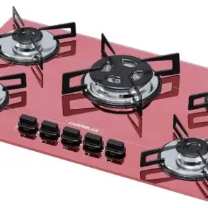 Cooktop Gás 5 Bocas Chamalux Tripla Chama Rosa Bivolt Cooktop Gás 5 Bocas Chamalux Tripla Chama Rosa Bivolt