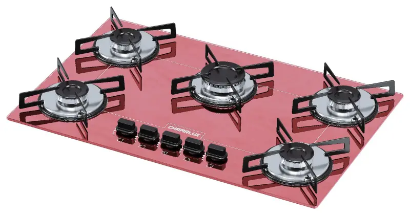 Cooktop Gás 5 Bocas Chamalux Ultra Chama Rosa Bivolt