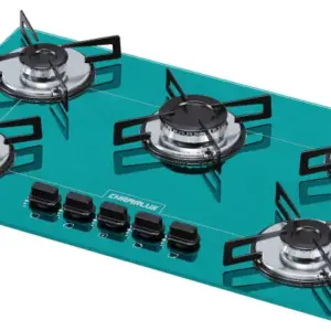 Cooktop Gás 5 Bocas Chamalux Ultra Chama Verde Água Bivolt Cooktop Gás 5 Bocas Chamalux Ultra Chama Verde Água Bivolt