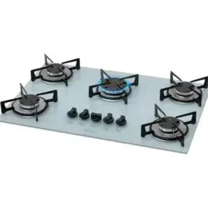 Cooktop Gás 5 Bocas Fischer Acendimento Superautomático Branco Cooktop Gás 5 Bocas Fischer Acendimento Superautomático Branco