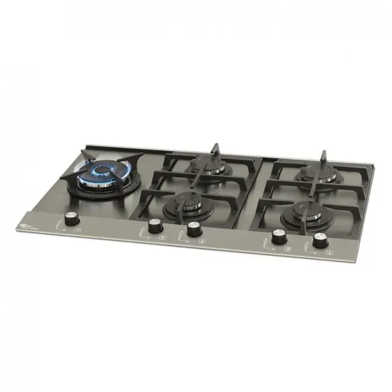 Cooktop Gás 5 Bocas Fischer Escovado Platinium Prime