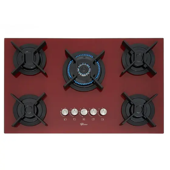 Cooktop Gás 5 Bocas Fischer Mesa de Vidro TC Infinity