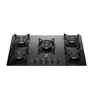 Cooktop a Gás Electrolux 5 Bocas Mesa de Vidro Tripla Chama Grade Aço Fosco Efficient KE5GT Cooktop a Gás Electrolux 5 Bocas Mesa de Vidro Tripla Chama Grade Aço Fosco Efficient KE5GT