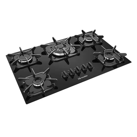Cooktop Gás 5 Bocas Mueller Tripla Chama Super Automático Preto Bivolt G5