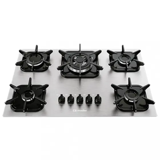 Cooktop Gás 5 Bocas Mueller Tripla Chama MCG5BK