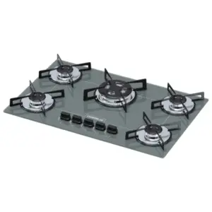 Cooktop Gás 5 Bocas Chamalux Tripla Chama Cinza Cooktop Gás 5 Bocas Chamalux Tripla Chama Cinza